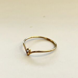 Elegant 14K Gold Filled Ring with Shiny Clear Stone